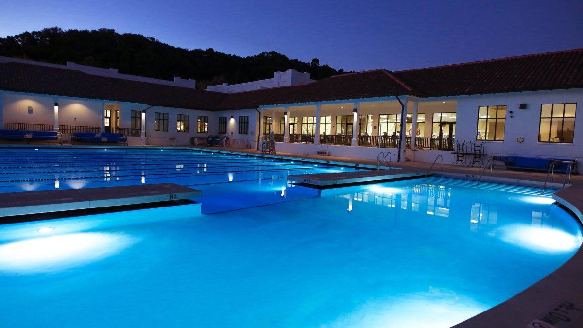 View of the Pool at Night